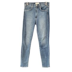 McGuire Women's Striped Skinny‎ Jeans Blue Size 27 Medium Wash